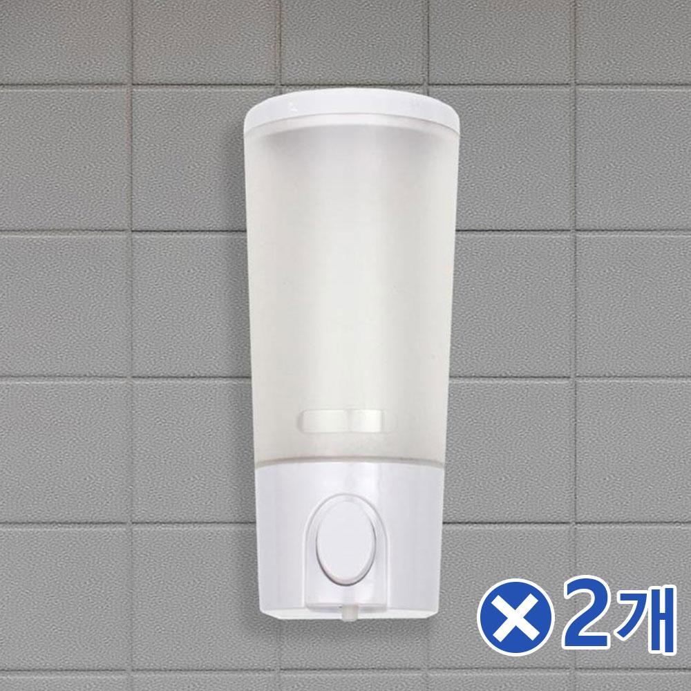 깔끔한 원형 물비누 디스펜서 400ml-화이트x2개