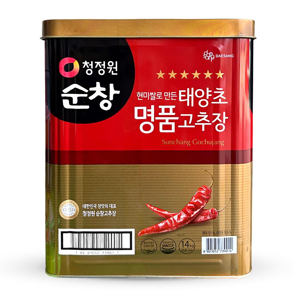 청정원 순창 현미쌀 태양초 고추장 14kg 업소용 대용량 식자재 캔 말통