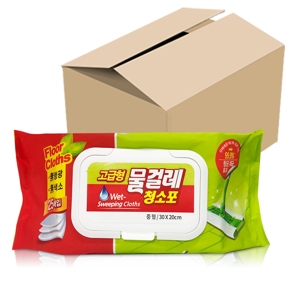 물걸레청소포(고급형)중형 25매 x1박스(15개) 30x20cm