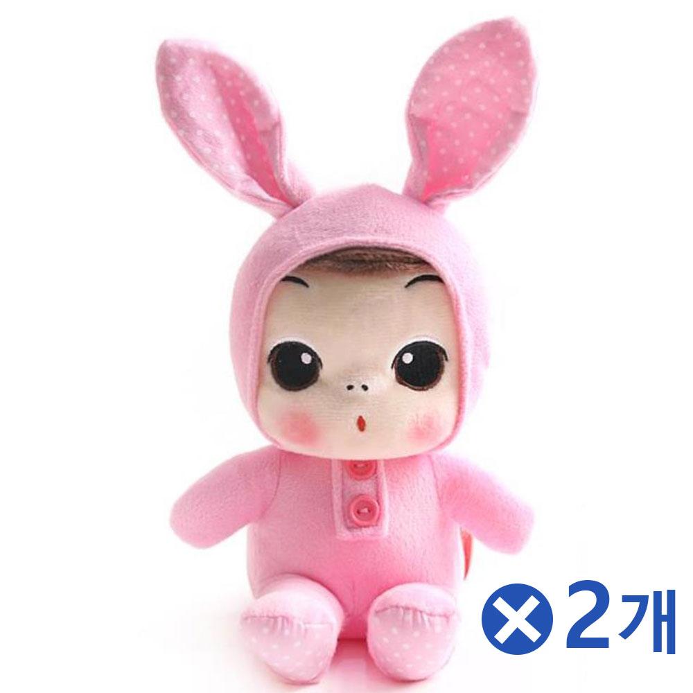 깜찍 뚱 동물인형-토끼 18cmx2개 사랑스런인형