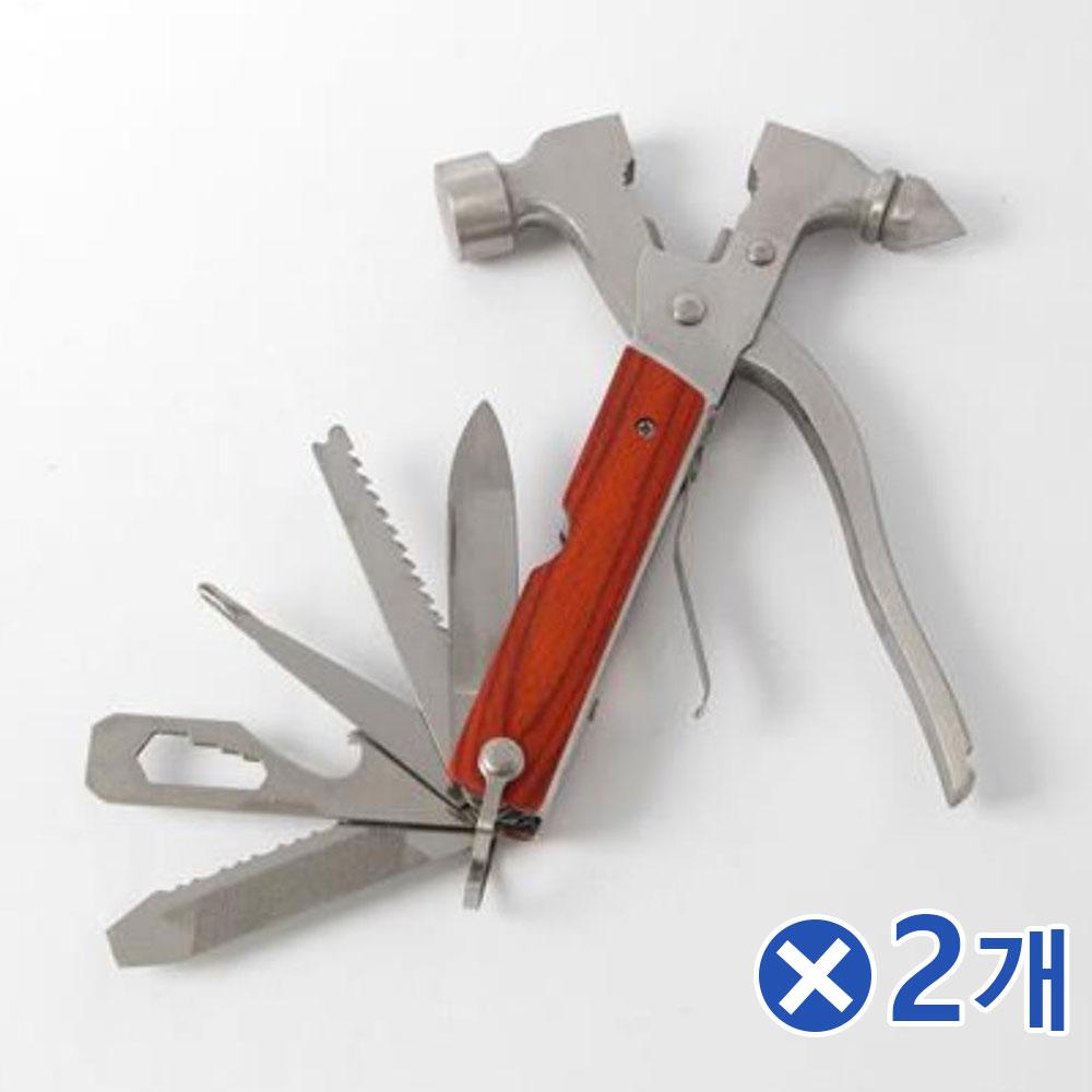 캠핑공구 다용도 안전망치 멀티툴x2개 휴대용칼