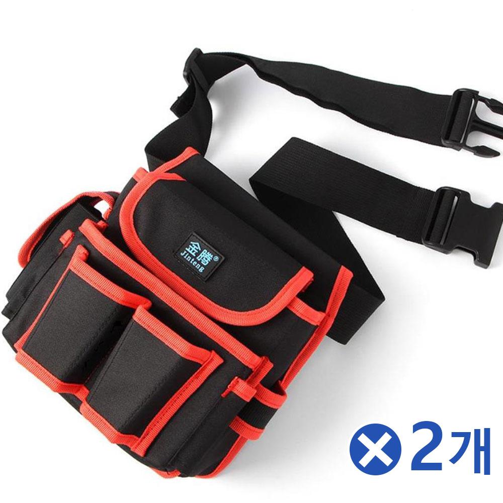 산업용품 테크 터프 공구벨트 레드x2개 공구주머니