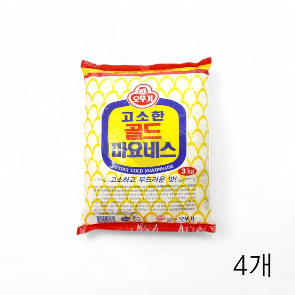 오뚜기 골드 마요네즈 파우치 3Kg X 4개 업소용 식당용 대용량 식자재 파우치마요네스