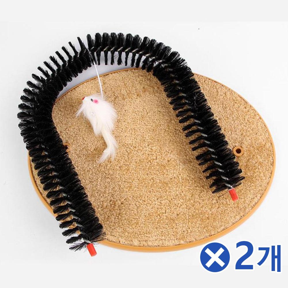 설치형 아치 셀프 그루밍 고양이브러쉬x2개 강아지빗