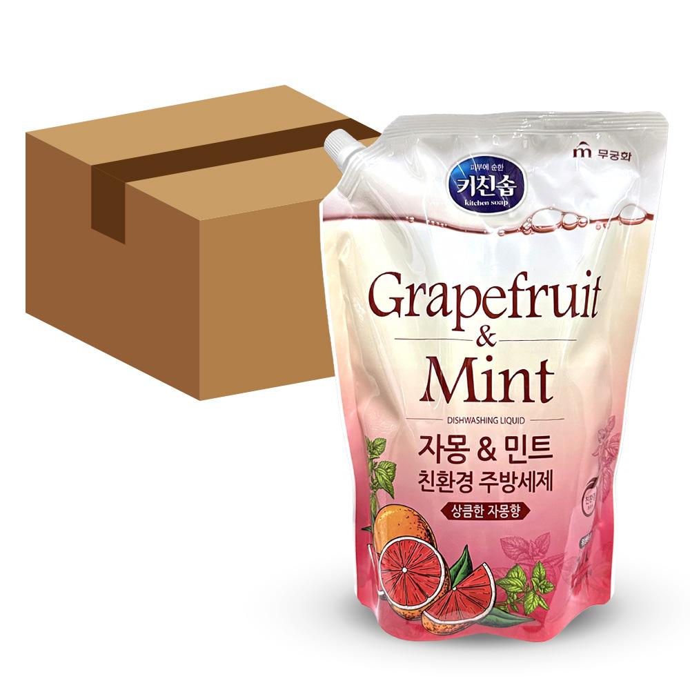 무궁화 키친솝 자몽 민트  주방세제 리필 1.2L 10개