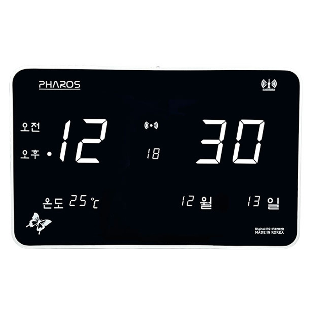 디지털 벽걸이 대형 LED 전자 벽시계 사무실 거실 전파수신기능 각인무료인쇄 D3202W