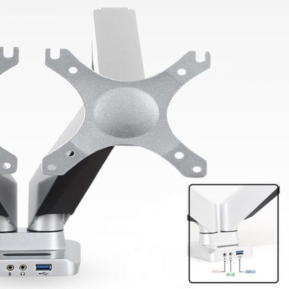 9Kg x 2/3단 듀얼 모니터 거치대/스피커/마이크/USB3.0포트 제공