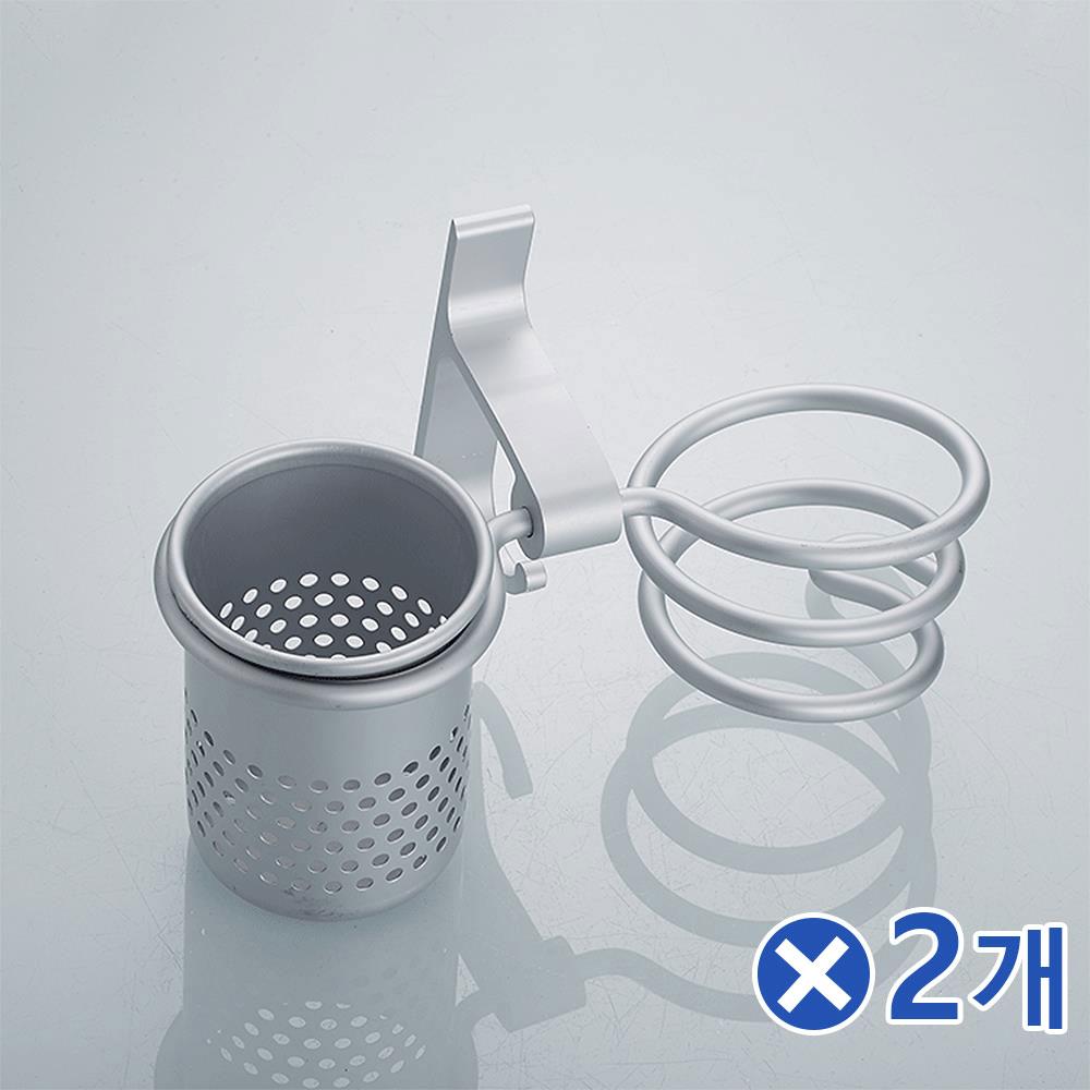 소품걸이형 욕실 드라이기 거치대 실버x2개
