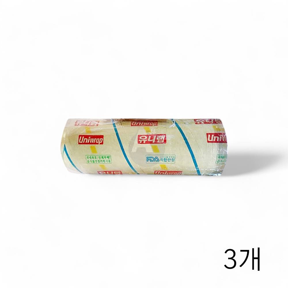 유니랩 30cmx500m X 3개 업소용식자재 비닐랩 위생랩 대용량 음식점 분식집 영업용