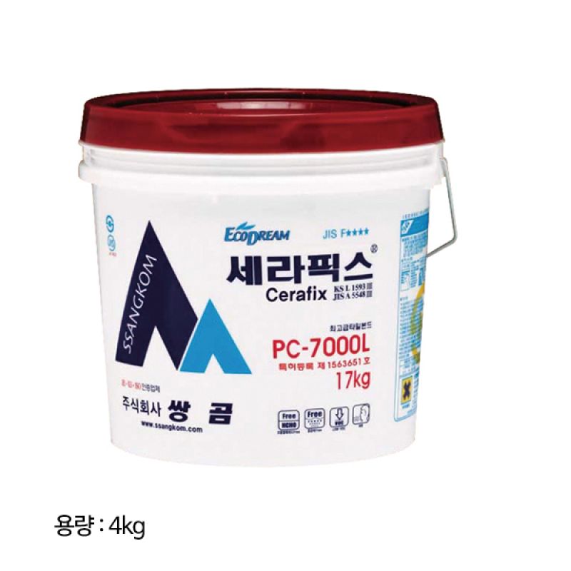 쌍곰 세라픽스 타일접착제(일반) PC-7000D4kg (4개입)