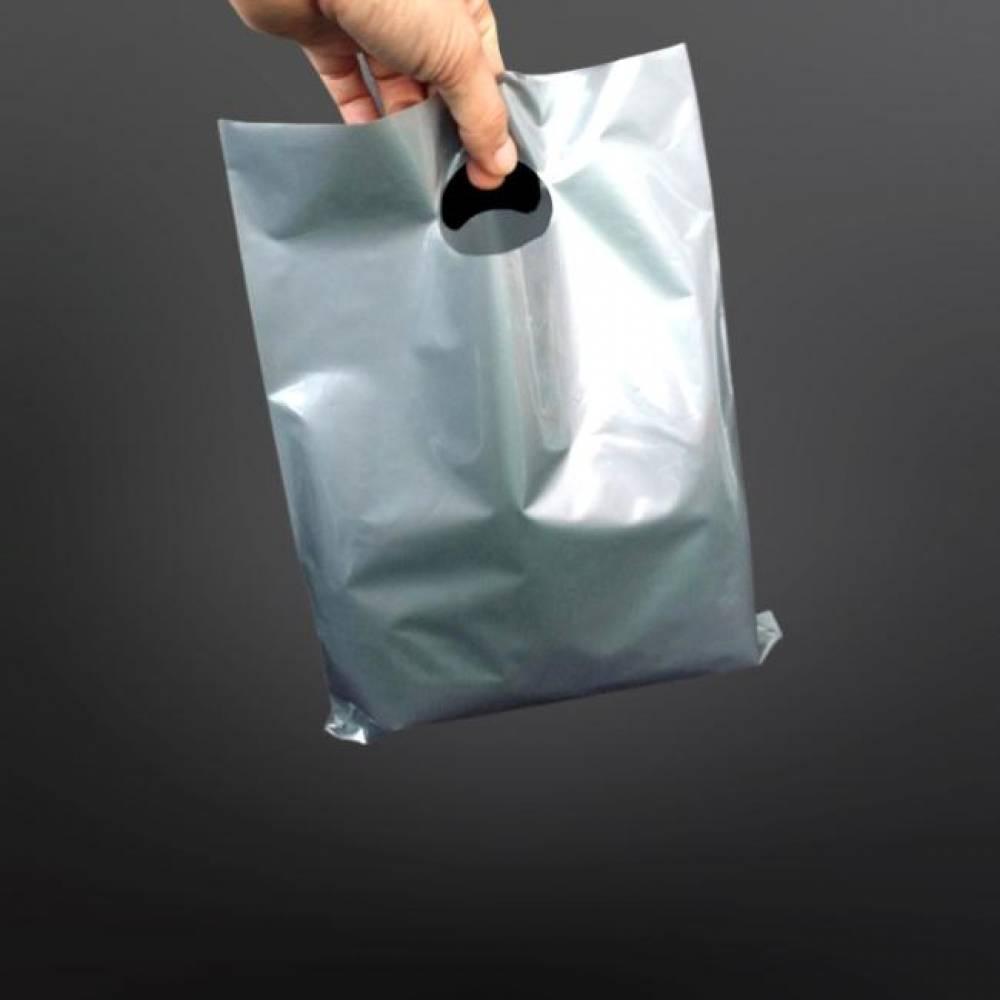 감성 펀칭 PE 포장봉투 쇼핑백 은색 60X70cm 50매