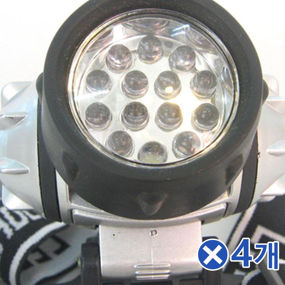 간편착용 14구 LED 헤드랜턴x4개 캠핑용헤드랜턴