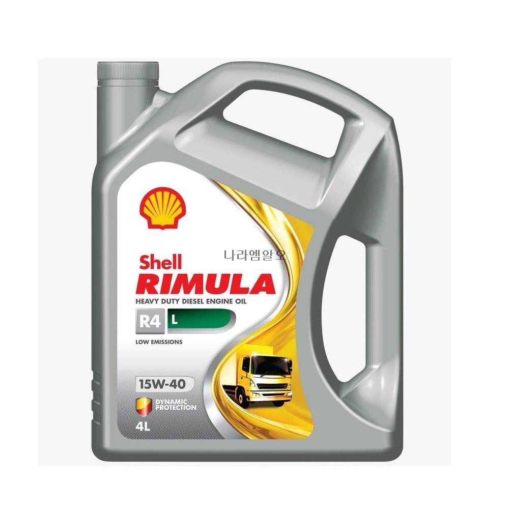 Shell 엔진오일 Rimula R4 L 15W-40 4L 4개 1박스 리무라