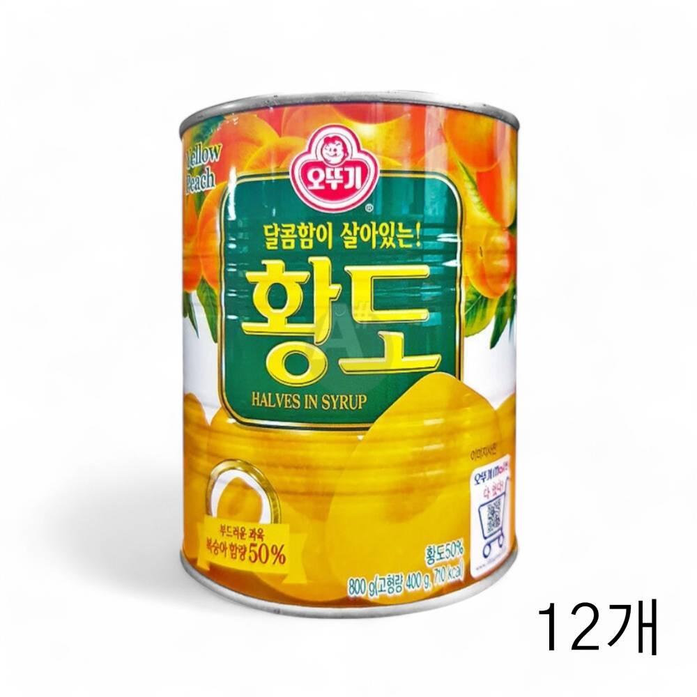 오뚜기 황도캔 800g X 12개 과일통조림 복숭아조림 화채 식자재 복숭아캔 복숭아통조림