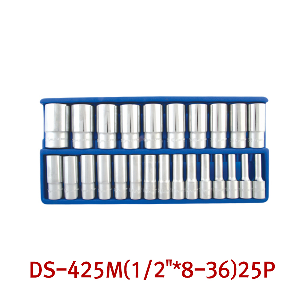 지니어스 핸드소켓세트 (롱) DS-425M 1/2인치 25PCS
