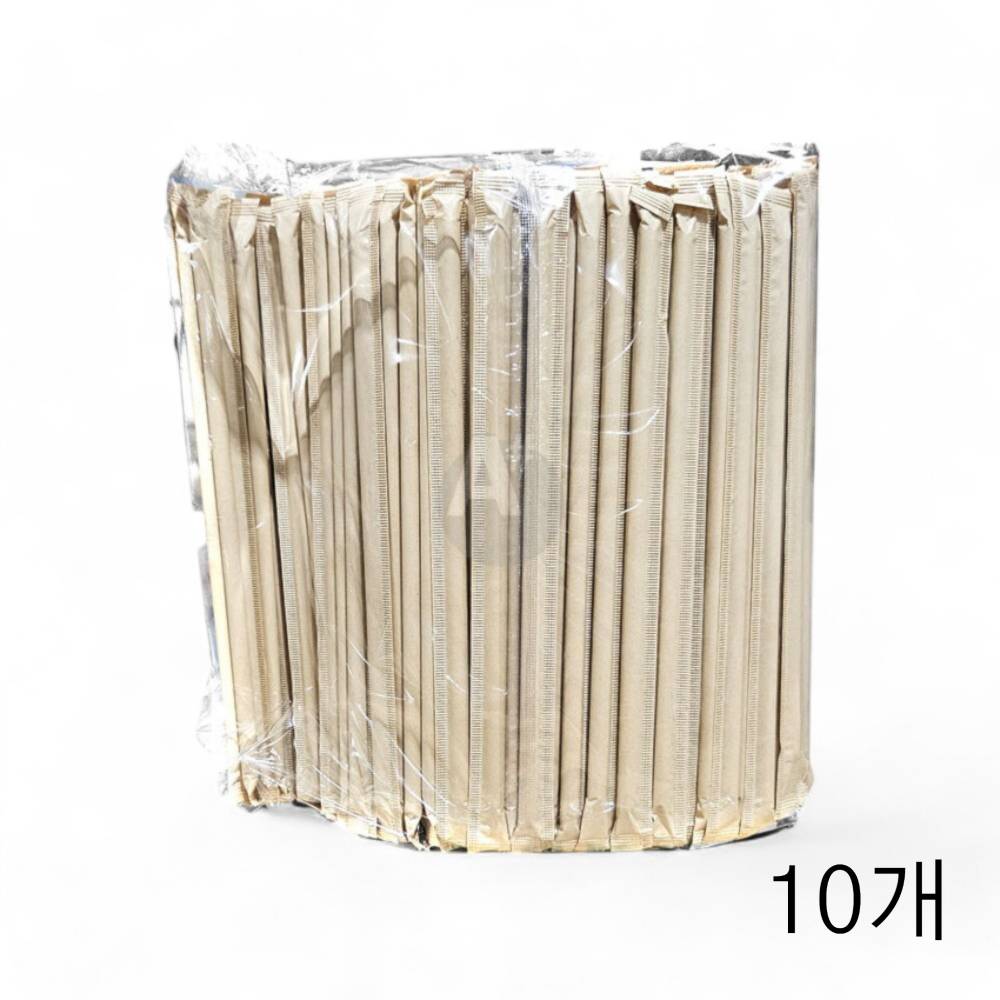 종이빨대 크라프트 7X210mm 250입 X 10개 카페 일회용스트로우 개별포장 카페빨대