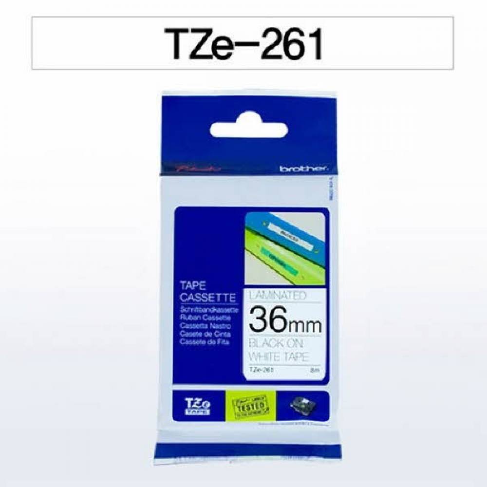 브라더 테이프카트리지(TZe-261 36mm 흰색 흑색문자)