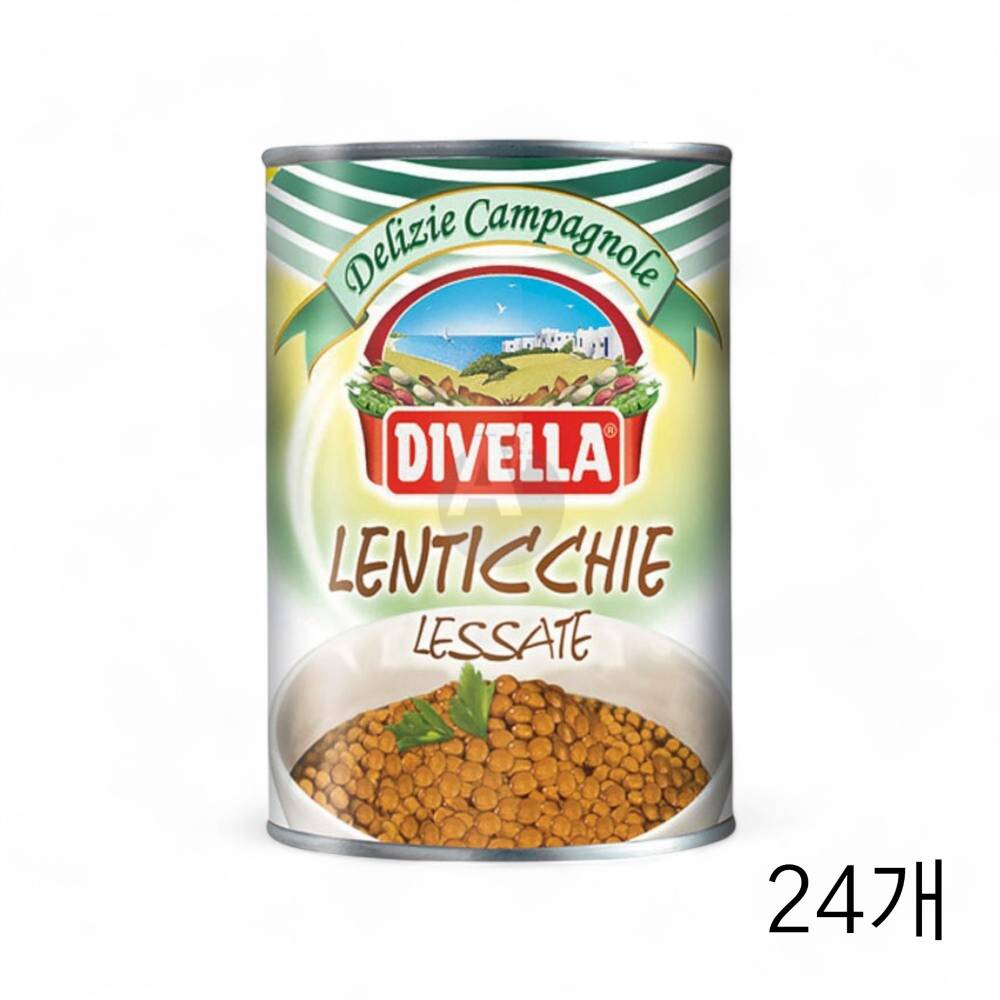 디벨라 렌틸스 400g X 24개 콩통조림 수프 요리용 식재료 음식점 콩캔 수입식자재