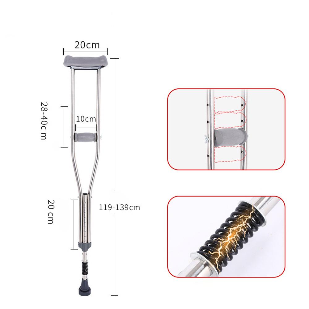 초경량 알루미늄 겨드랑이 쿠션 지팡이 목발 세트 C