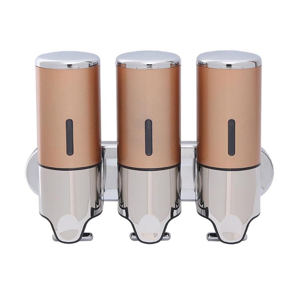 투명창 핸드워시 디스펜서 3구 450ml 골드 욕실용기