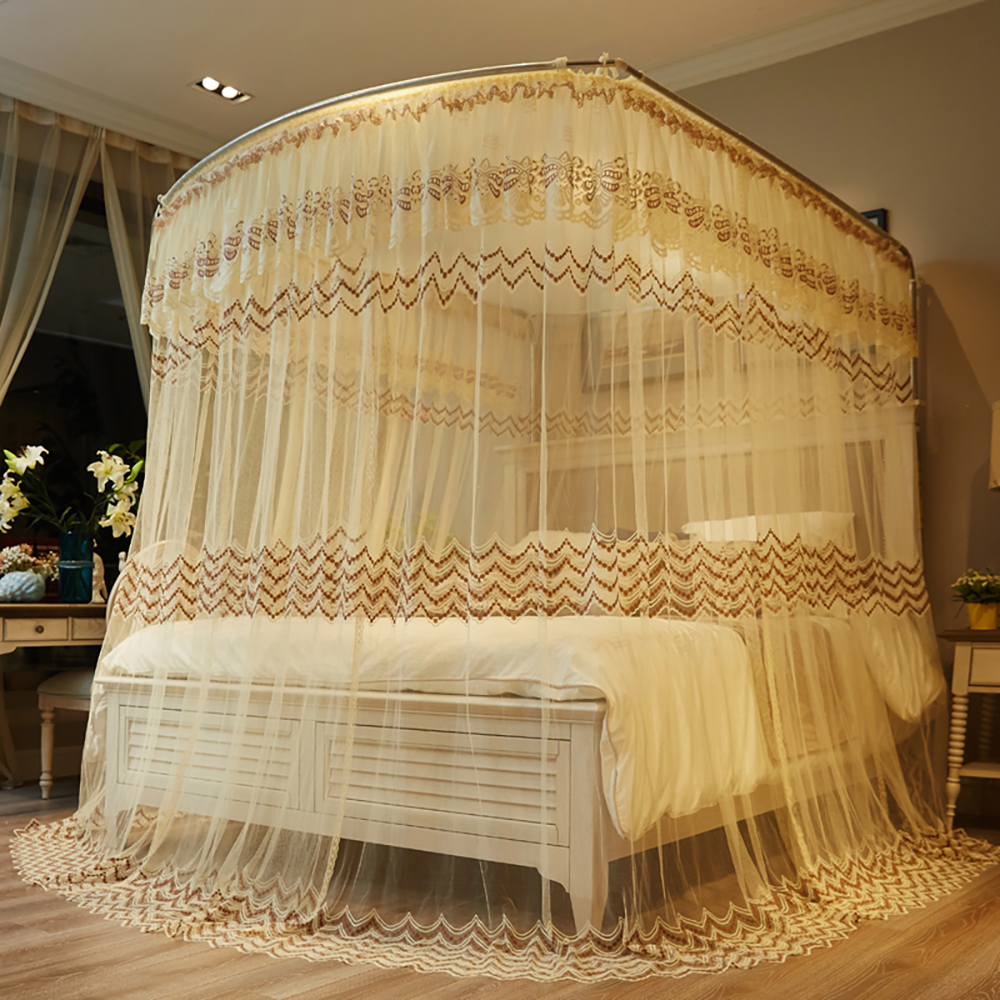 캐노피 침대 모기장 베이지 150x200cm 사각모기장 자