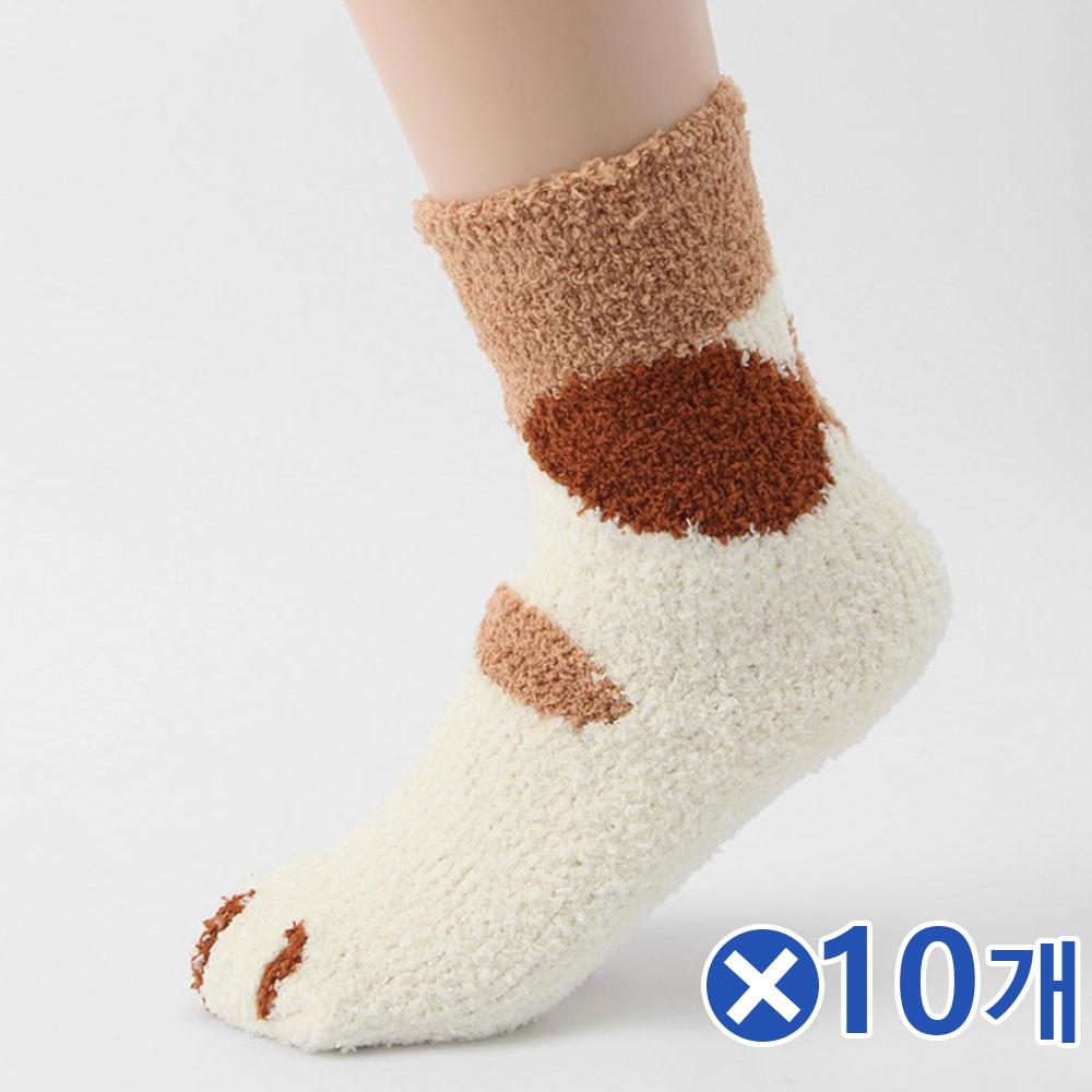 솜방망이 고양이손 수면양말 오렌지x10개 보온양말