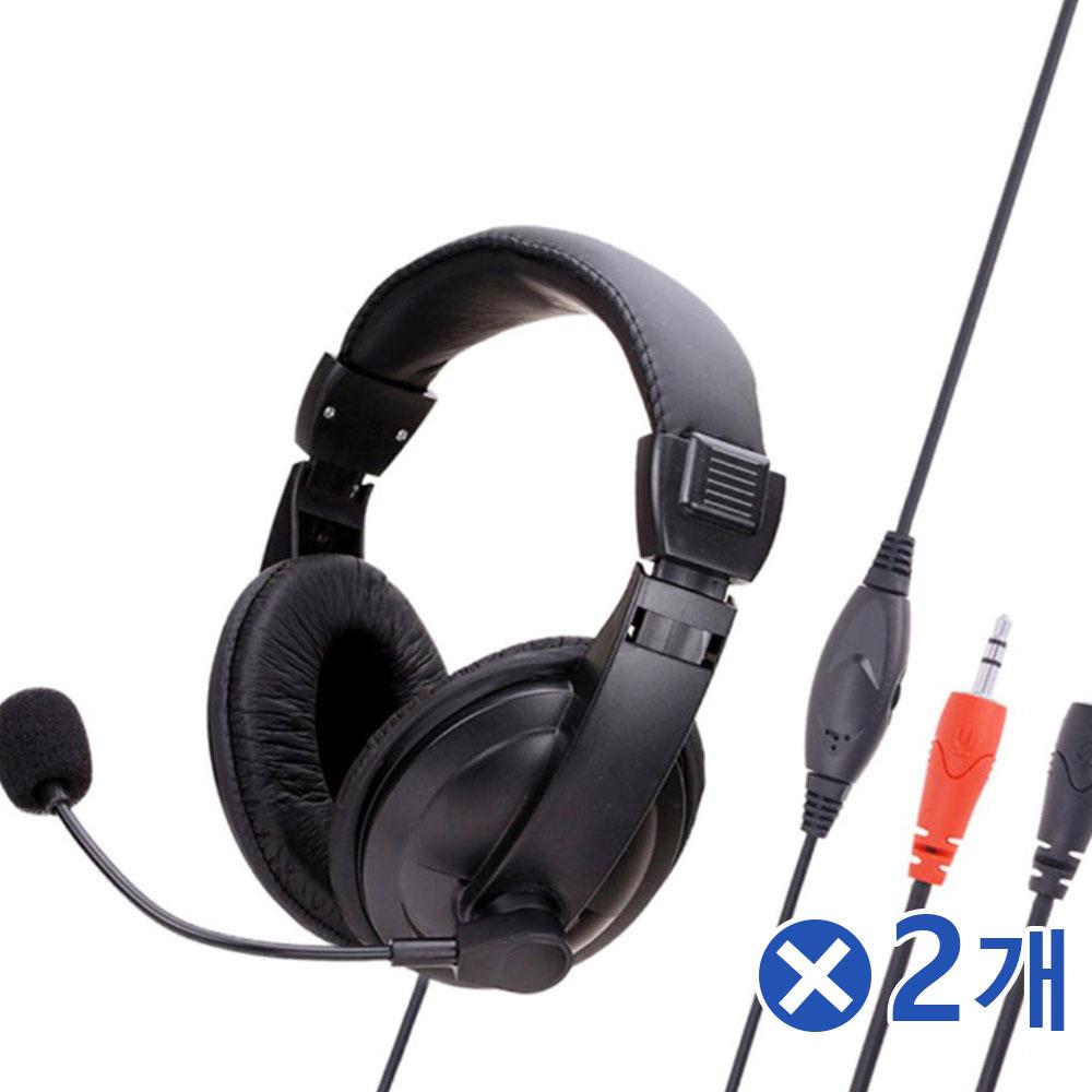 스펀지 마이크 뮤지엄 PC 헤드셋 블랙x2개 인강헤드셋