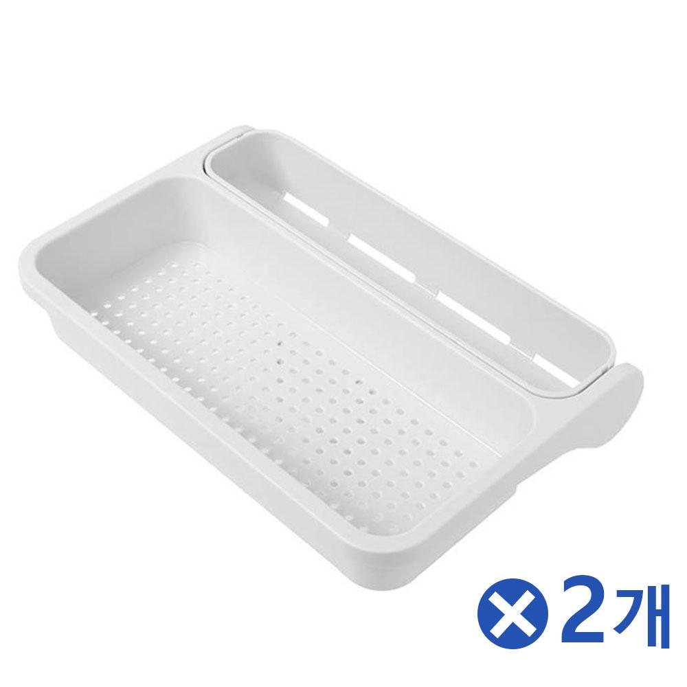 접착형 90도 회전 싱크대 물빠짐 채반 화이트x2개