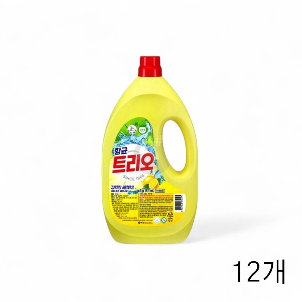 트리오 항균 주방세제 1kg X 12개 야채과일세정제 설거지 주방용 식기세제 기름때제거