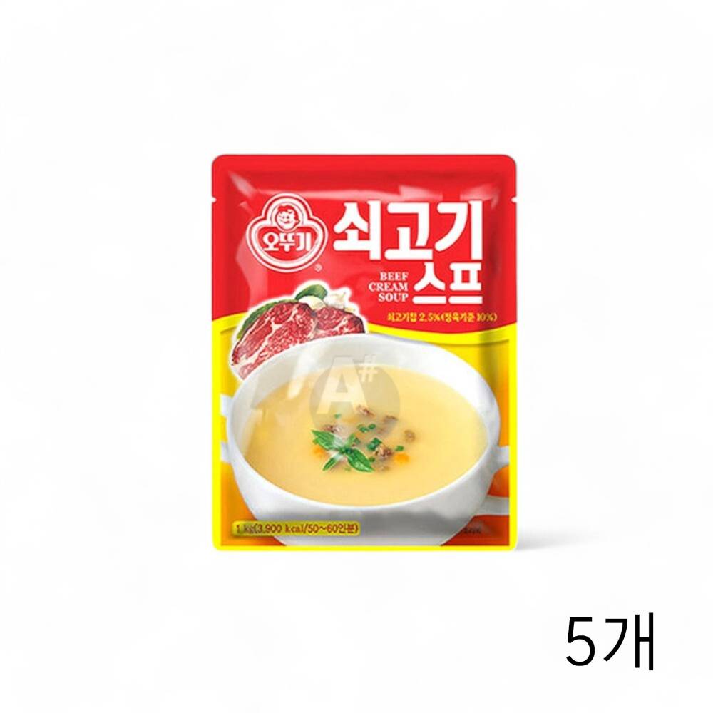 오뚜기 쇠고기스프 1Kg X 5개 분말스프 대용량 스프만들기 식당 식자재 소고기스프