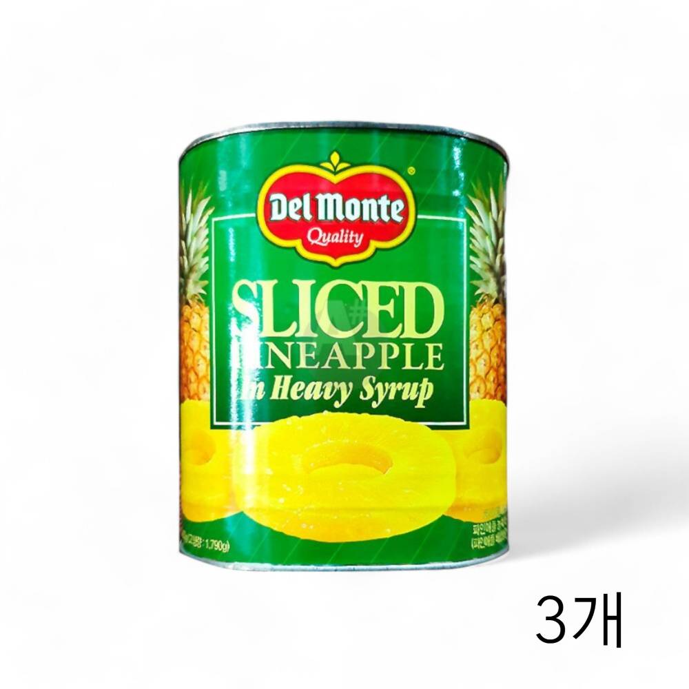 델몬트 슬라이스 파인애플캔 3.06Kg X 3개 업소용 후르츠캔 과일통조림 식당파인애플