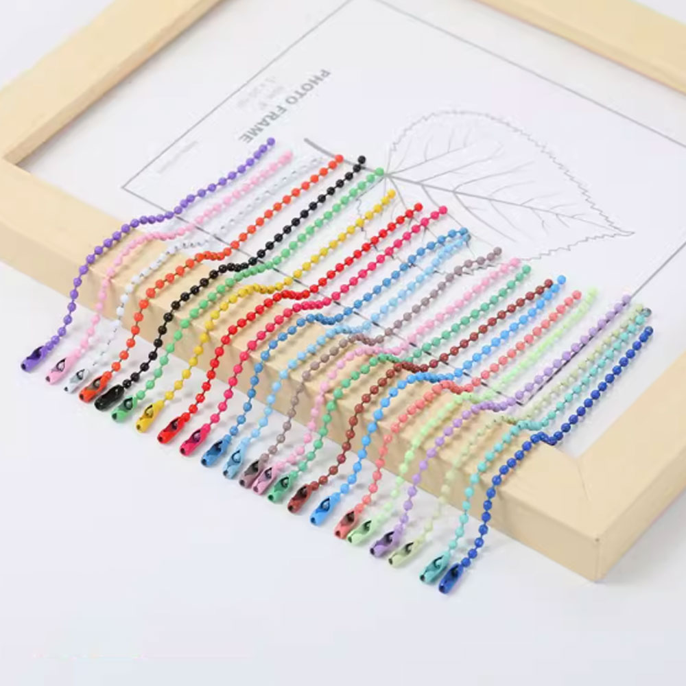 컬러 군번줄 1P 볼체인 12cm 키링 열쇠고리 공예 부자재