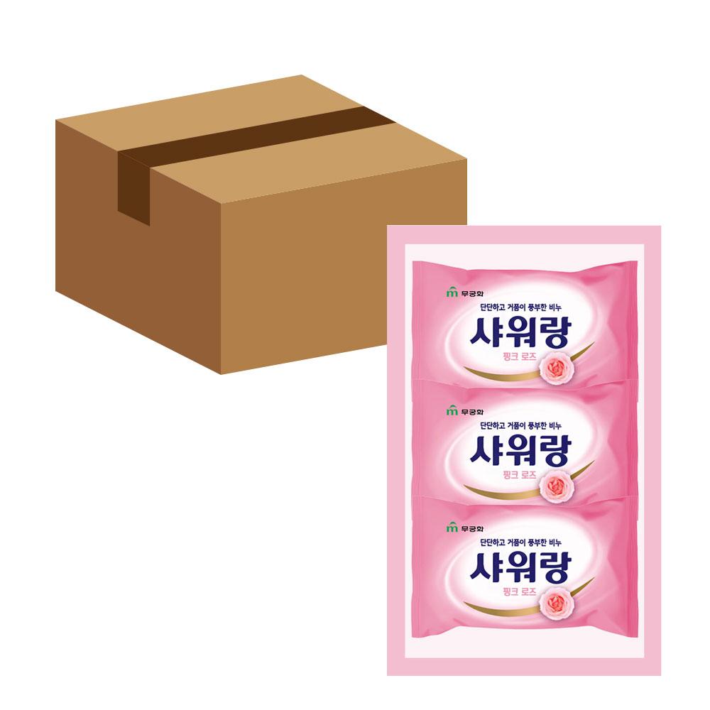 무궁화 샤워랑 핑크 로즈 세수 샤워 비누 130g  3개입 16개