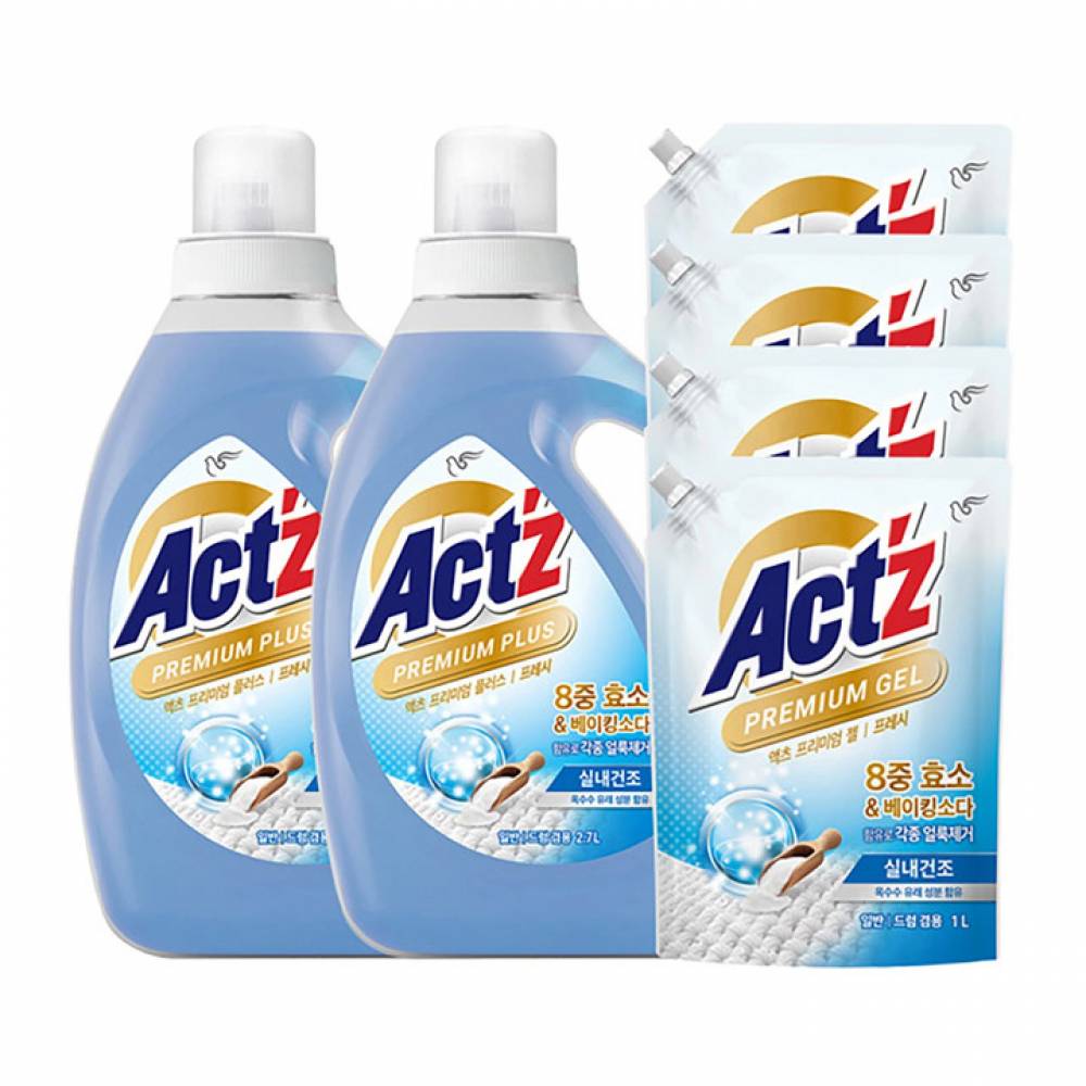 액츠 프리미엄 젤 세탁세제 프레쉬 2.7L x 2 1L x 4