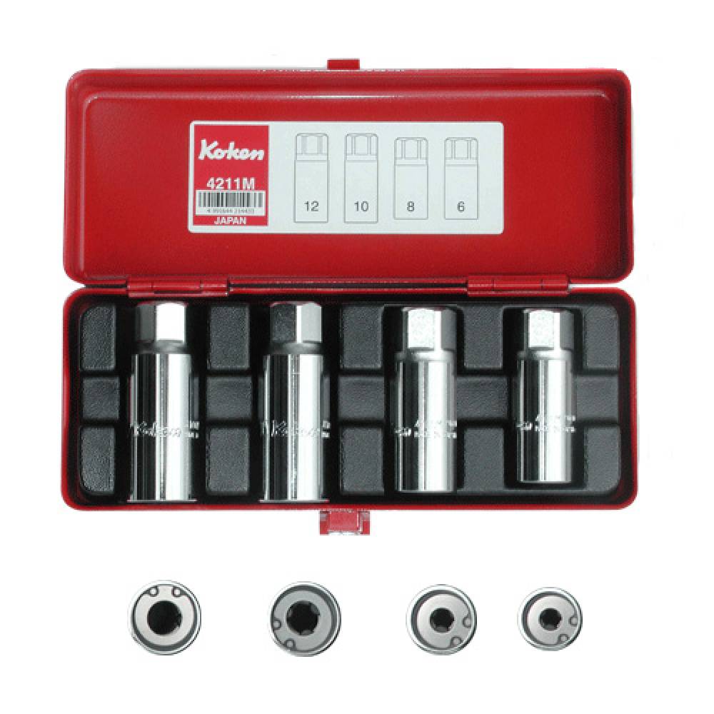 코겐 스터드 풀러소켓세트 4211M 1/2인찌 4pcs