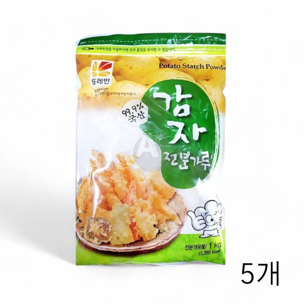뚜레반 국내산감자전분 1Kg X 5개 업소용식자재 식당용 식재료 국산 감자가루 전분가루