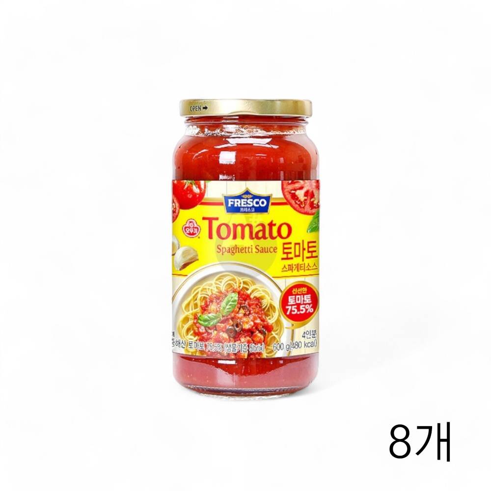 오뚜기 프레스코 토마토스파게티소스 600g X 8개 파스타소스 피자소스 피자빵 토마토퓨레
