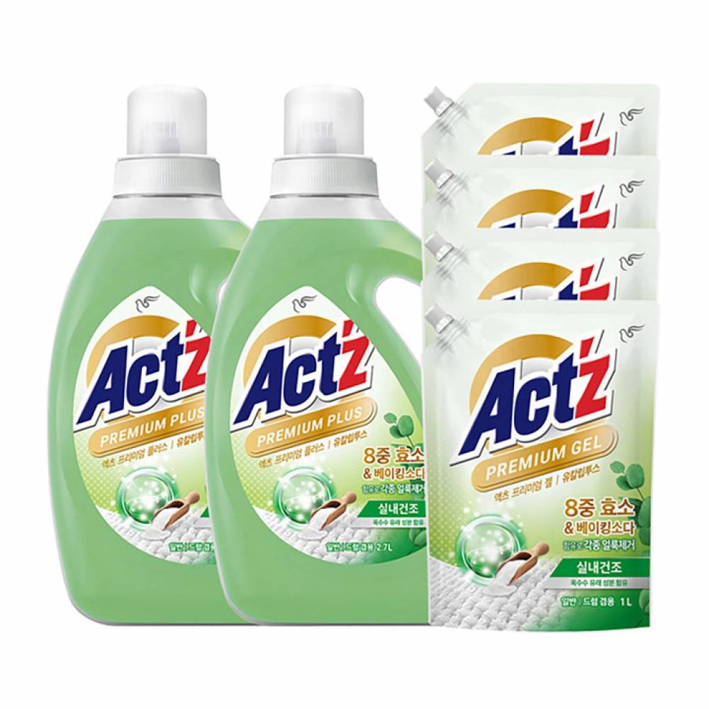 액츠 프리미엄 젤 세탁세제 유칼립투스 2.7L x 2 1L x 4