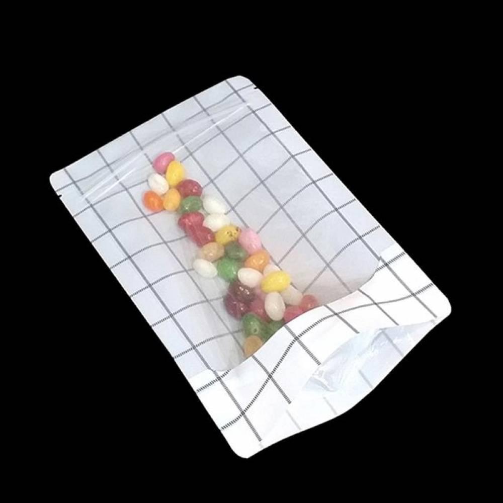 체크창 화이트 포장 지퍼스탠드  18X26cm 밑9cm 300장