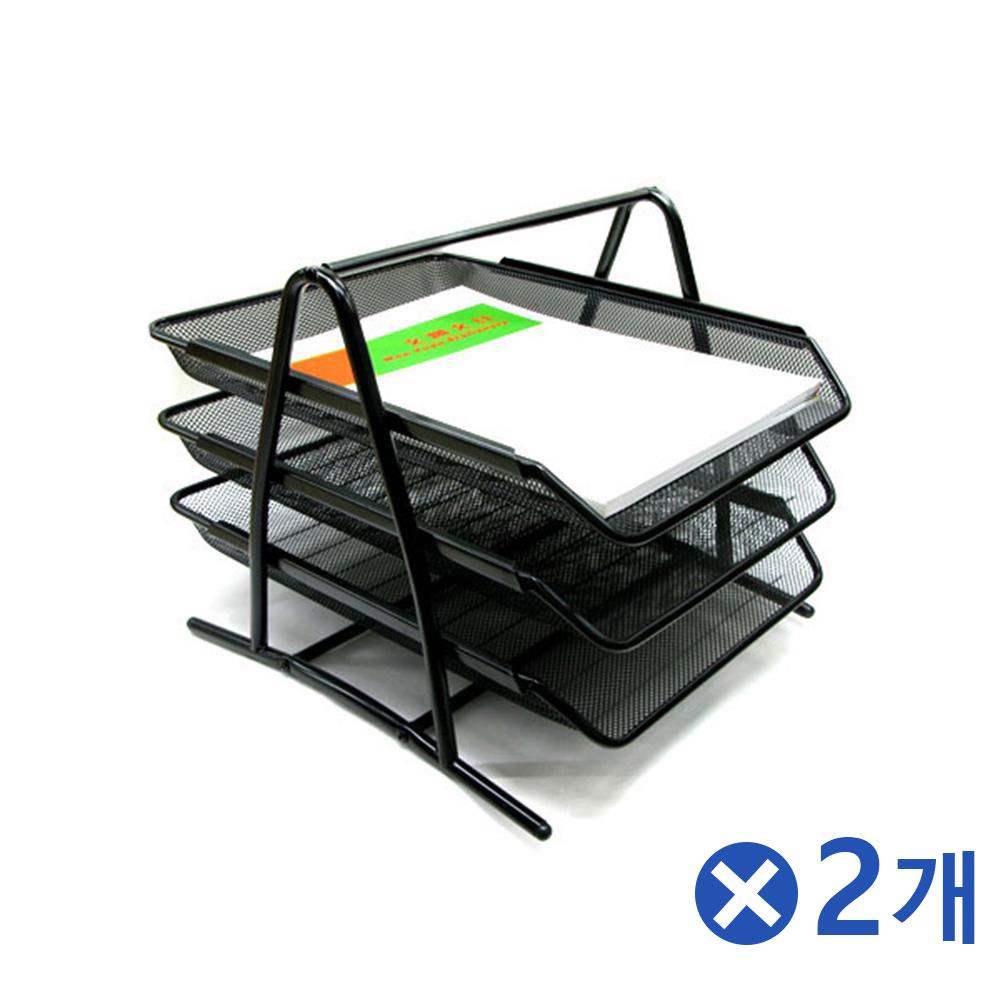 조립하는 3단 철제 서류보관함x2개 수납함 멀티수납