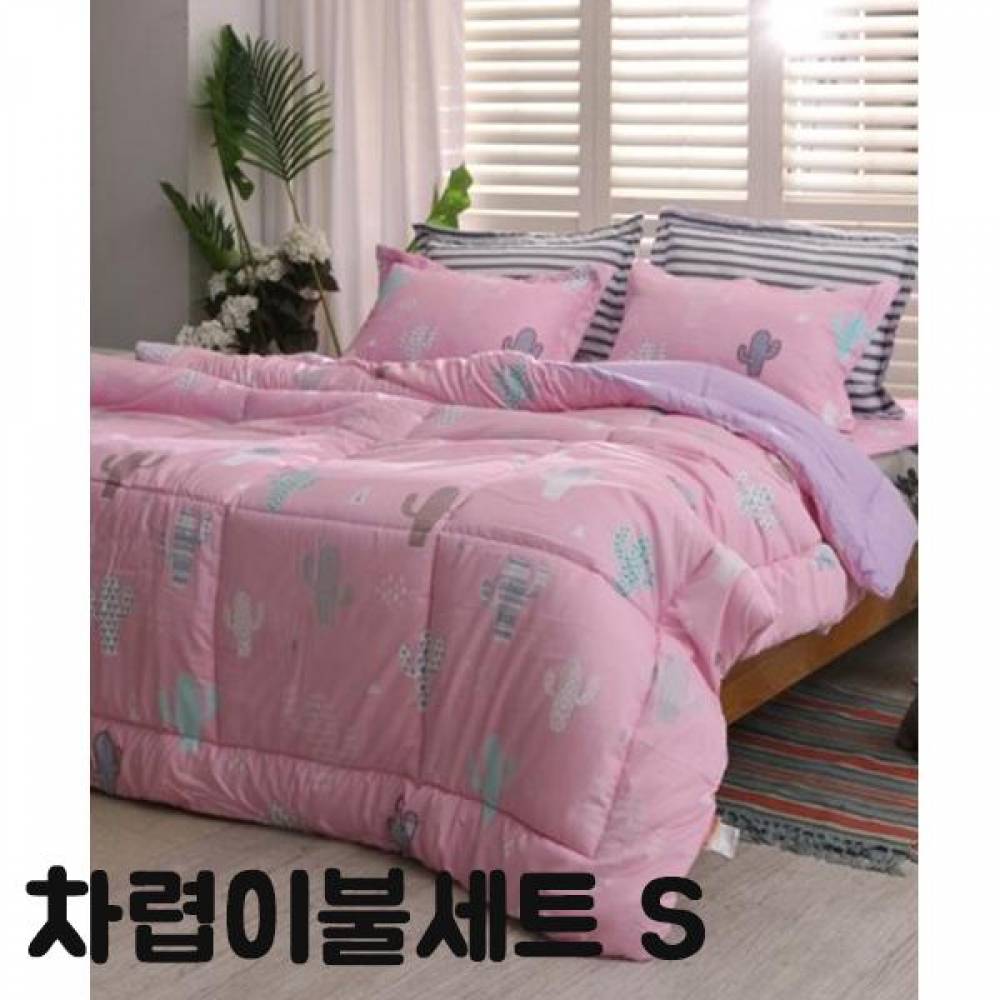 HS 피치스킨 간절기 차렵이불 세트 S