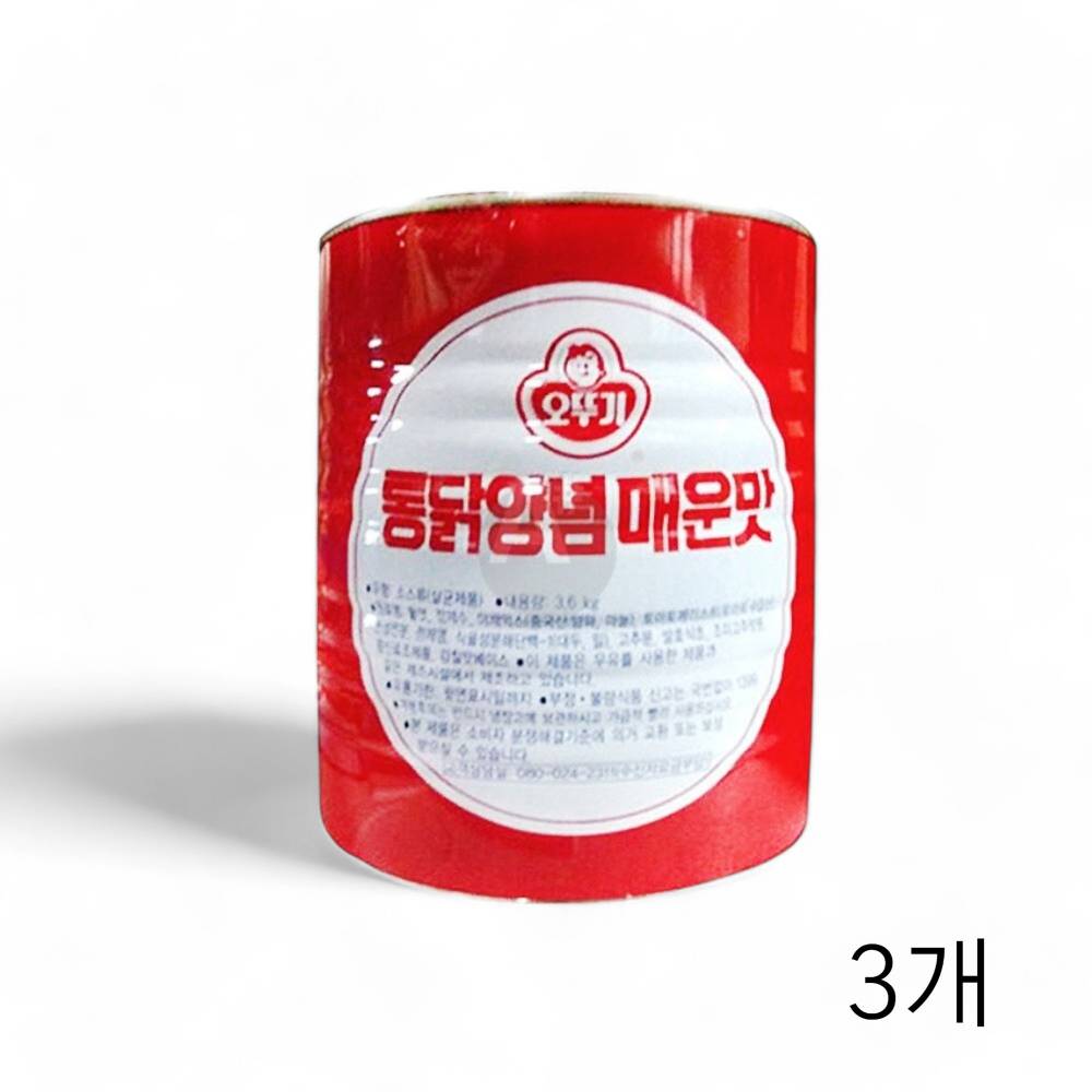 오뚜기 통닭양념 매운맛 3.6Kg X 3개 양념치킨소스 대용량 식자재 치킨양념소스
