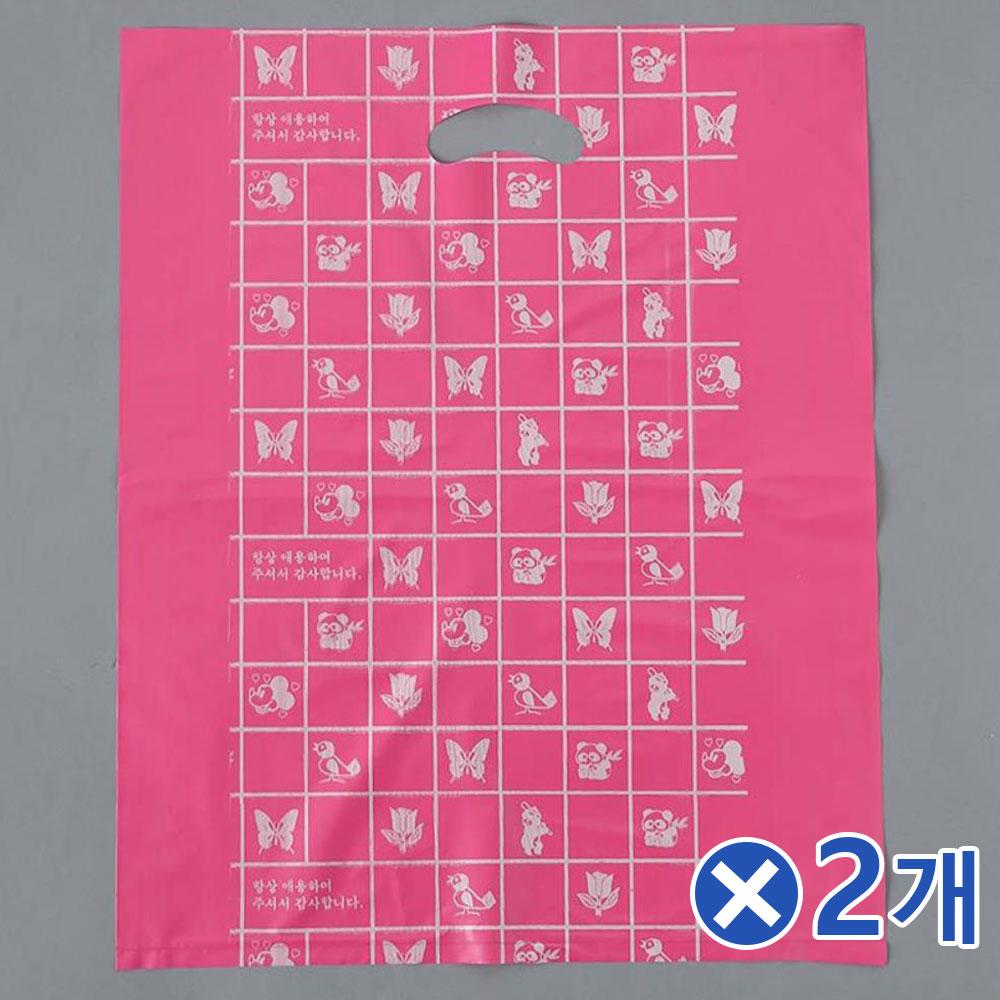 손잡이 양장 비닐봉투 빨강 100매 45x55cmx2개 봉지