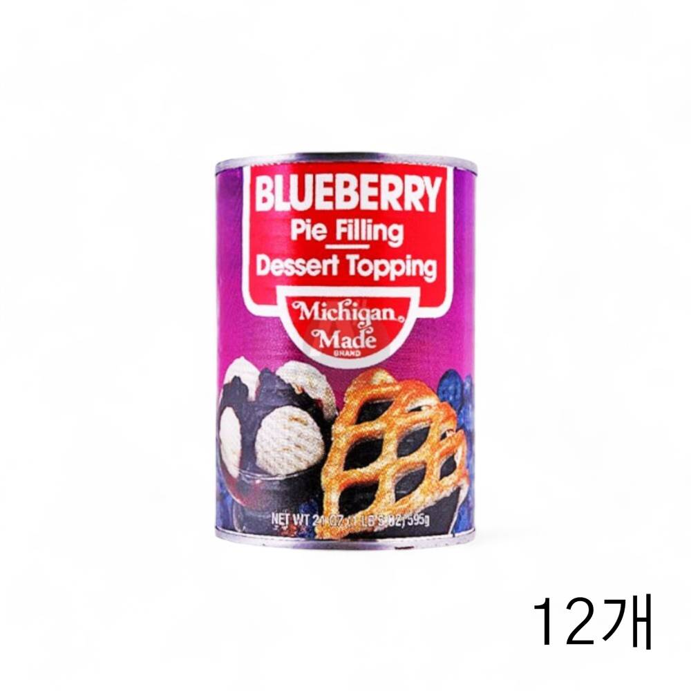 블루베리 파이필링 595g X 12개 베이킹재료 디저트 와플 토핑용 통조림 제과제빵