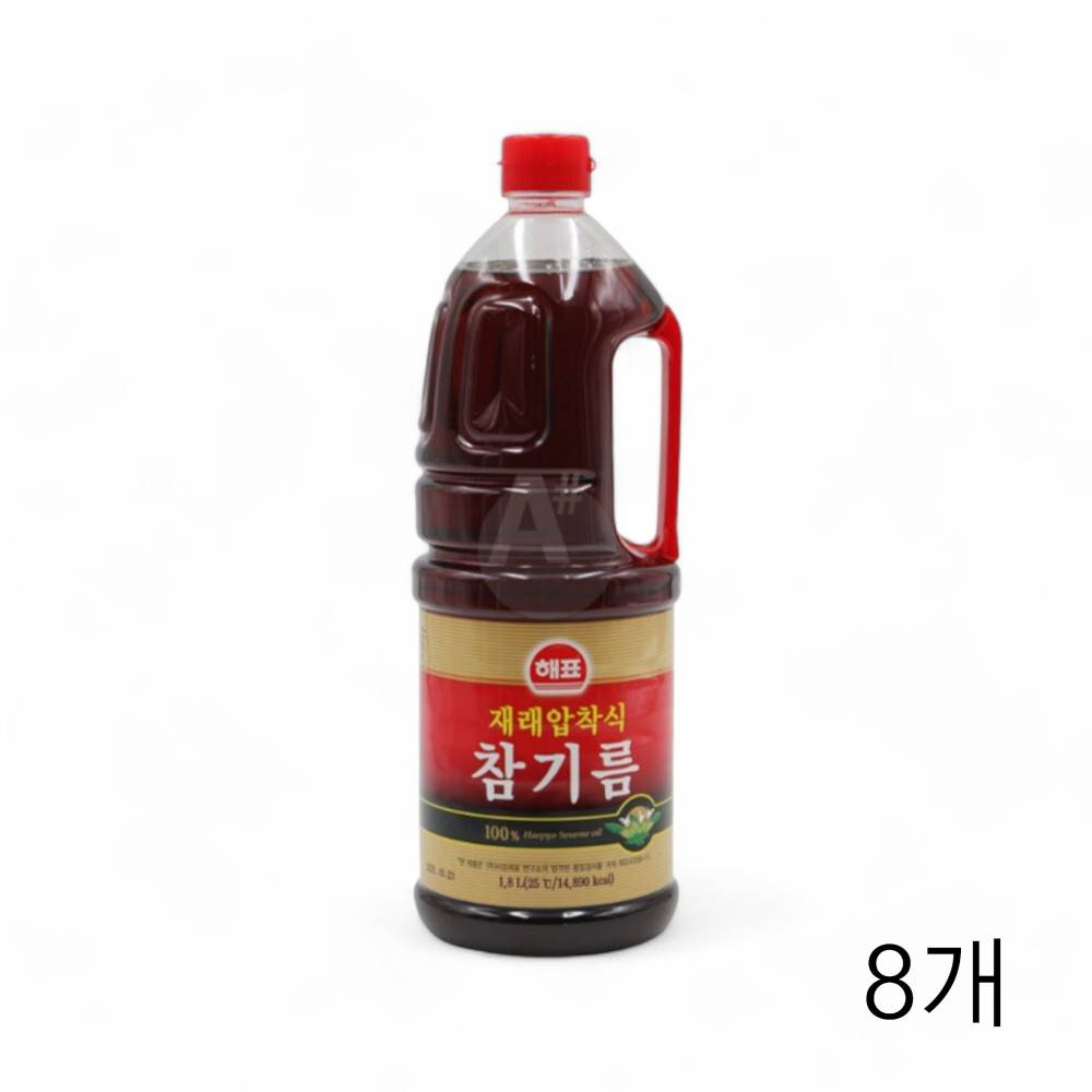 해표 재래압착식 참기름 1.8L X 8개 식당 학교급식 식자재 대용량참기름 업소용참기름