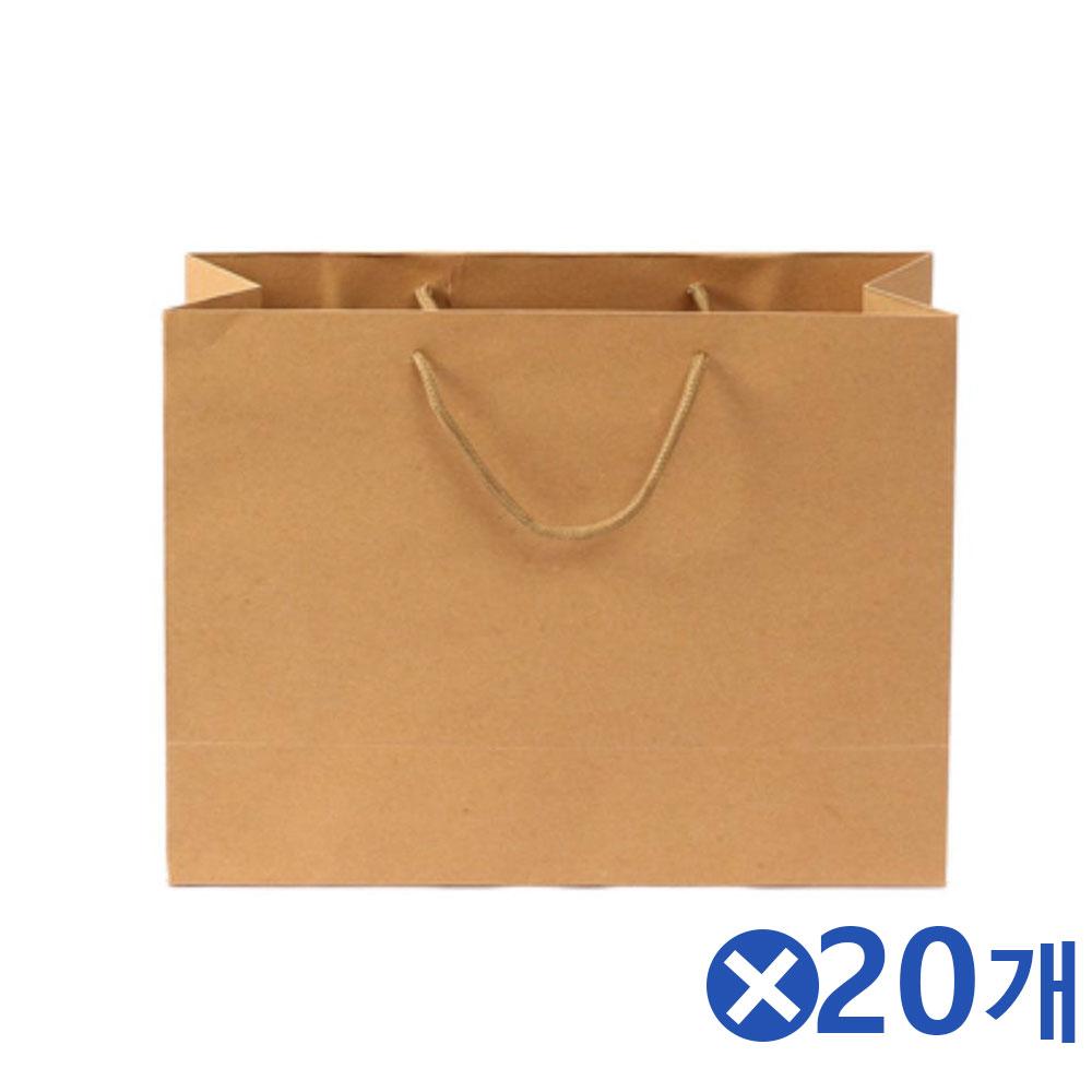 가로형 무지 크라프트지 쇼핑백 40x30cmx20개 선물용