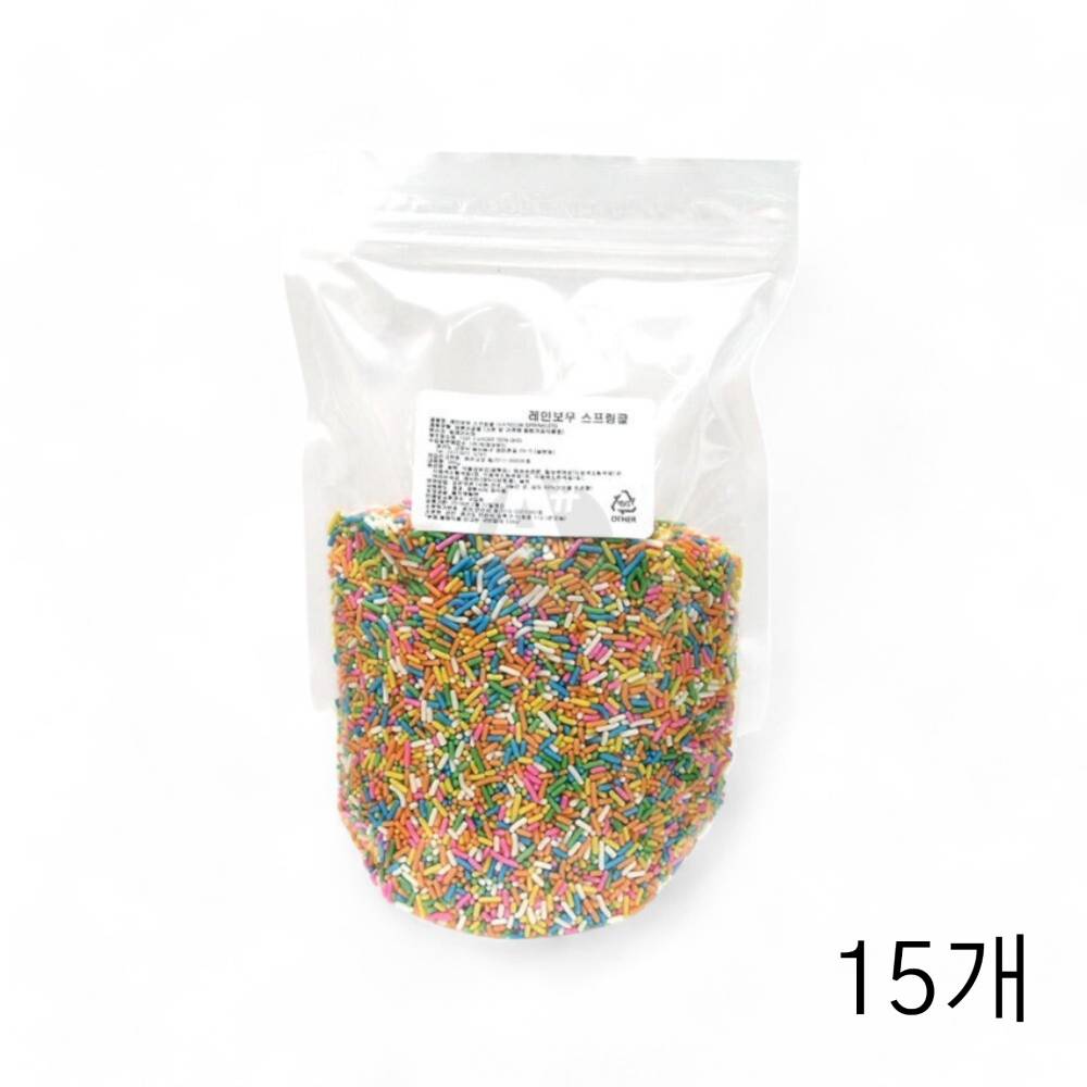 이데아푸드 레인보우 스프링클 300g X 15개 홈베이킹재료 제과 케이크토핑 디저트장식