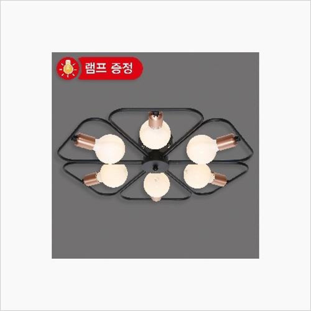 인테리어 조명 6등 직부등 검정 백열등기구