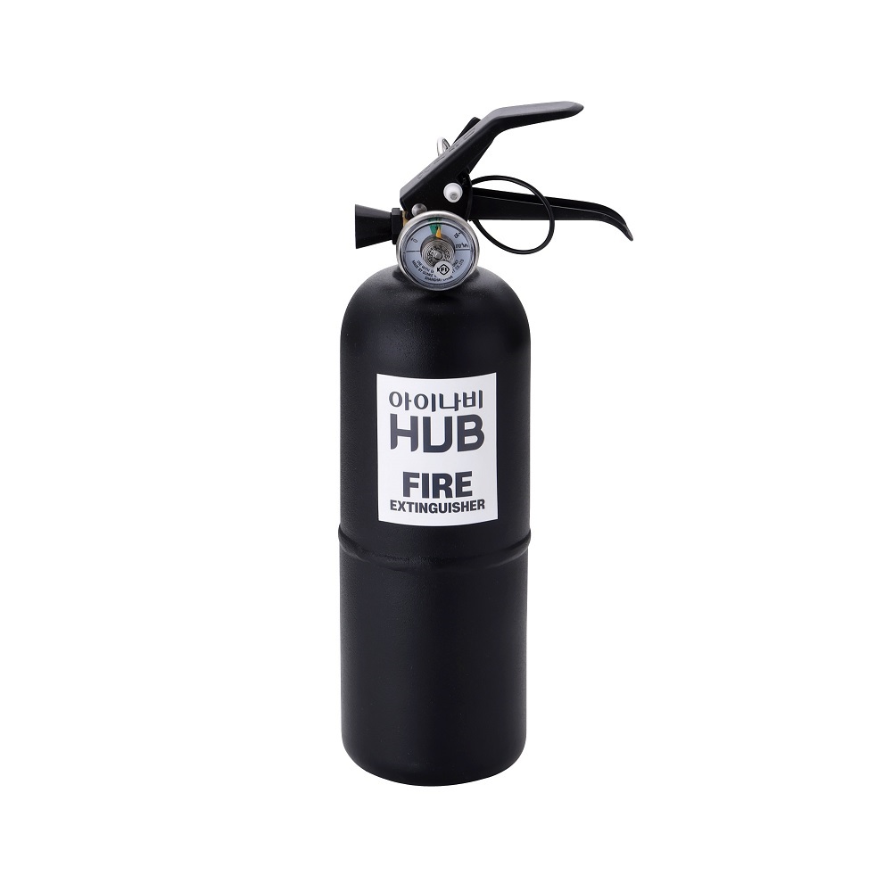국산 아이나비 HUB 차량용 ABC 분말 소화기 설치 의무 차량용 가정용 캠핑용 겸용 소화기 0.7Kg 블랙 그물망포함