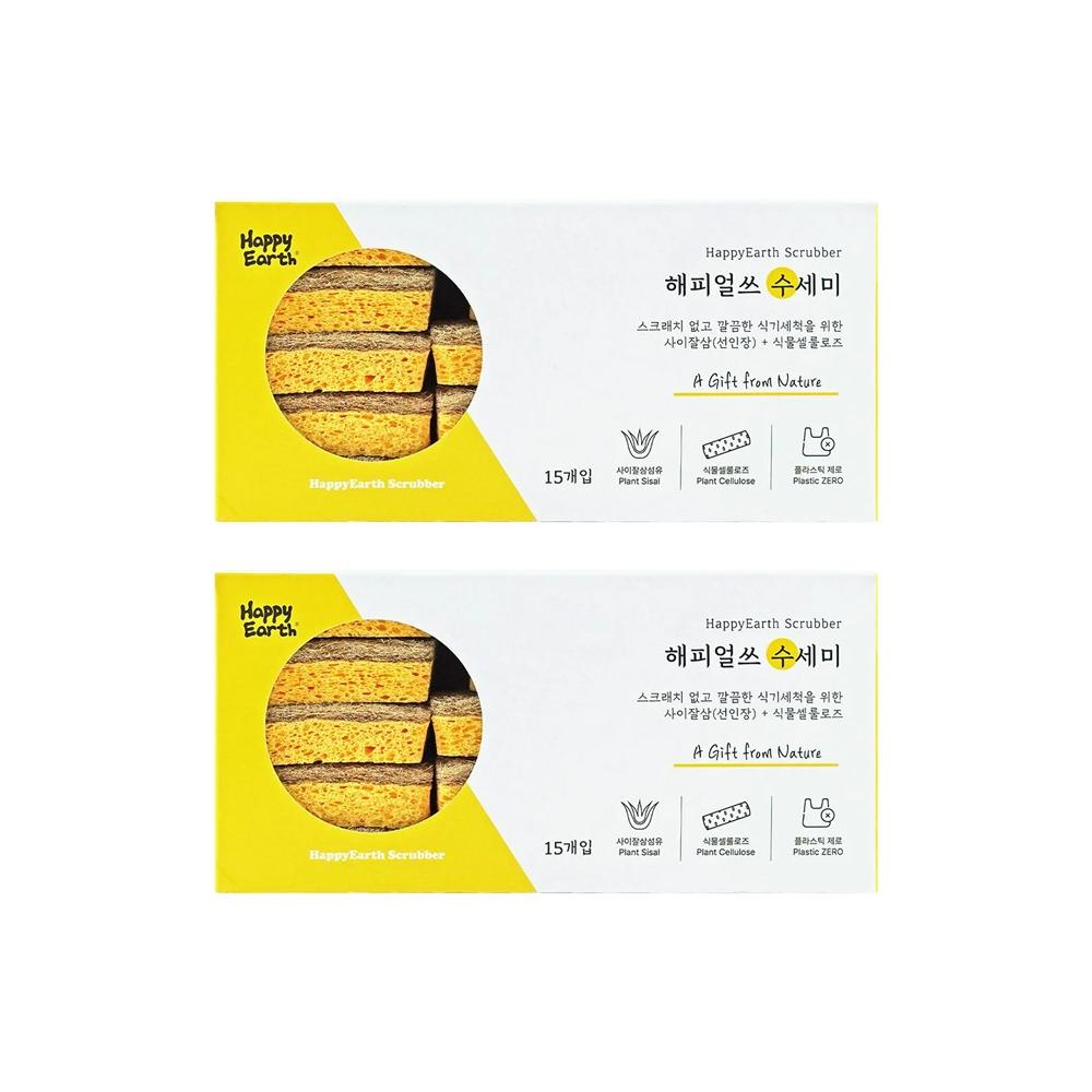 해피얼쓰 수세미 15개입 x 2